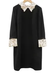 グレースコンチネンタル GRACE CONTINENTAL Class ビジューカラー ワンピース 36 ブラック 黒 オケージョン 結婚式 お呼ばれ