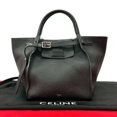極 美品 袋付き CELINE セリーヌ ビッグバッグ スモール レザー 本革 2way ハンドバッグ ショルダーバッグ トートバッグ ブラック 64994