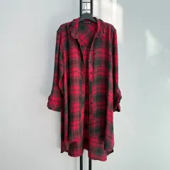 正規品 ZARA ザラ レッド CHECK ロング丈ワンピース