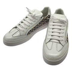 Salvatore Ferragamo サルバトーレ フェラガモ ガンチーニキャンバスコンビレザースニーカー FL4218 ホワイト×、ベージュ 43