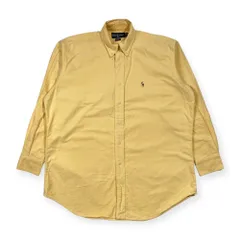 90s 00s RALPH LAUREN ラルフローレン YARMOUTH オックスフォード BD ボタンダウン 長袖シャツ 16-34/イエロー系 メンズ オールド