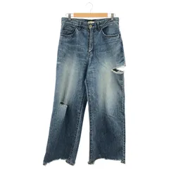 Attick by Johnbull (アティックバイジョンブル) ★★ ① AT251P04 AP STUDIO別注ダメージワイドデニム レディース ブルー M