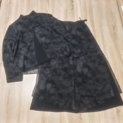 美品　leilian　レリアン　セットアップ　花柄ブラック　上下9サイズ