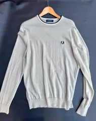 FRED PERRY フレッドペリー ワンポイント ロゴ ニット セーター L 薄手 クルーネック