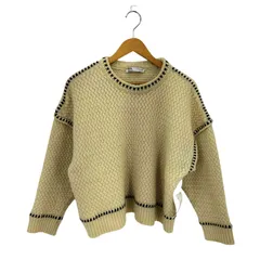 ザラ ZARA ロングスリーブ ステッチデザイン クロップド ニット レディース  M