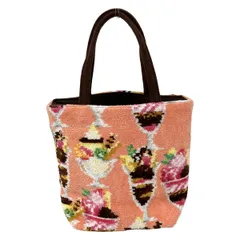 FEILER(フェイラー) トートバッグ - ピンクオレンジ×ダークブラウン×マルチ ミニバッグ/LOVERARY/パフェ