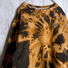 【海外モデル】00s ナイキ NIKE タイダイ ブリーチ 加工 ブラック シンプル スウェット トレーナー #w056