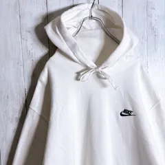 【海外モデル】古着 ナイキ NIKE ホワイト 胸元刺繍 白 パーカー スウェット #1794