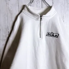 【国内正規品】NIKE ナイキ ホワイト 胸元 刺繍 白 ハーフジップ スウェット ヘビーウェイト #dp04