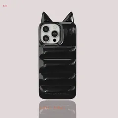 新品未使用 iPhone16ケース 人気 猫の耳 iphone15ケース iphone14proケース 人気 iphone13ケース 多機種対応 黒 HH