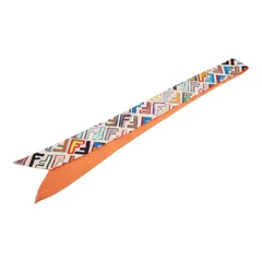 フェンディ スカーフ ラッピー FFロゴ オレンジ マルチカラー レディース FENDI【1-0253760】