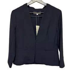 B085 NATURAL BEAUTY BASIC（ナチュラルビューティーベーシック）レディース ノーカラージャケット ネイビー Mサイズ