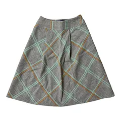  M’S GRACY エムズグレイシー チェック柄フレアスカート ウール アルパカ レディース 38【Z1744】