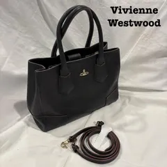 ヴィヴィアンウエストウッド EXECUTIVE トートバッグ ショルダーバッグ 2way レザー 牛革 Mサイズ 黒 ブラック レディース 表記無し ISItems【USED】【古着】【中古】50152377