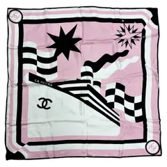 新品同様 CHANEL シャネル 大判 スカーフ 2019年 ココマーク シルク ピンク 箱付き