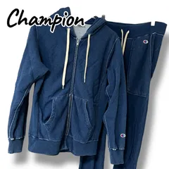 Champion チャンピオン インディゴブルー メンズ レディース ユニセックス セットアップ パーカー デニム風 カジュアル 【Mサイズ】0000995OC
