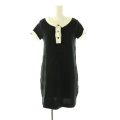 マリークワント MARY QUANT バイカラー ニットワンピース ミニ M 黒 白 /CX ■OS