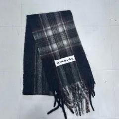 Acne Studios アクネストゥディオズ 21AW Mohair Check Scarf モヘアマフラー FN-UX-SCAR000131 ブラック系 チェック柄【表参道A07】
