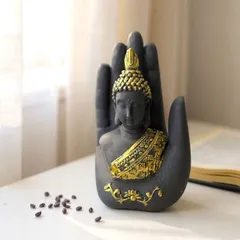 手のひらに仏様 右手 仏教 仏像 知恵 慈悲 開運 癒し 安らぎ インテリア 置物 オブジェ 73851-882