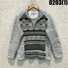 ラフマ パータン ハーフジップアップ ニット L