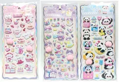 可愛いお尻シール （いぬ＆ねこ＆パンダ）3枚！ぷくぷくシール 3Dステッカー 立体ステッカー ぷっくりシール 中空 デコシールDIY