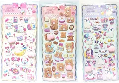 可愛いお尻シール （うさぎ＆くま＆うま）3枚！ぷくぷくシール 3Dステッカー 立体ステッカー ぷっくりシール 中空 デコシールDIY
