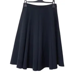  Rene ルネ　フレアスカート　黒　ブラック　レディース　36 日本製　膝丈　タック入り　オシャレ　上品　高級感【ZK94】