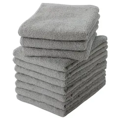 【新着商品】泉州タオル フェイスタオル 中厚手(320匁) 日本製 綿100% 吸水 業務用 同色10枚セット ライトグレー