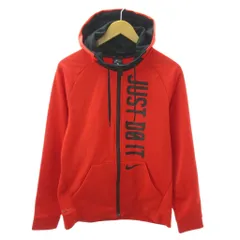 ナイキ NIKE ジップアップ パーカー フーディ ロゴ プリント 長袖 M オレンジ 1225 ■YHS13