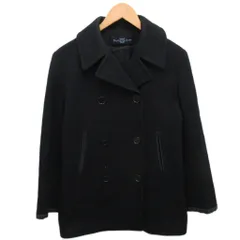 ラルフローレン RALPH LAUREN Pコート ピーコート レザー 山羊革 皮革 ウール 紺  ネイビー IBO87のサムネイル