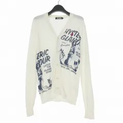 ヒステリックグラマー HYSTERIC GLAMOUR ガールプリント コットンカーディガン 長袖 M オフホワイト 白 0242ND03