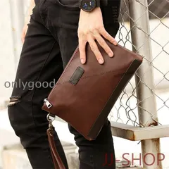 クラッチバッグ メンズバッグ レトロ風 持ち手付き PU革 セカンドバッグ レザーバッグ コンパクト パーティー