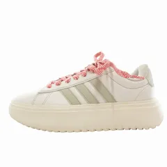アディダス adidas タグ付き グランドコート プラットフォーム スニーカー シューズ ローカット 24.5cm 白 ホワイト IE1094 /FF ■MET1
