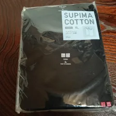 新品未開封　ユニクロ　XL　黒　ブラック　スーピマコットン　UネックT　半袖　インナー　廃盤