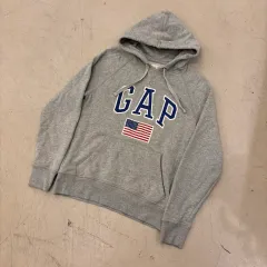ギャップ グレー 星条旗 ビックロゴ フーディー