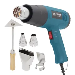 (マリンブルー) ステッカー剥がし DIY 熱処理加工 A47BL 多用途ホットガン 工業用ドライヤー ノズル4種類付属 三角スクレーパー付属 最大500度 2段階切換 1300W 超強力 ホットガン ヒートガン WEIMALL