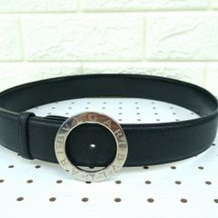 ブルガリ　B-Zero1 サークルロゴ　グレインレザーベルト　 黒　ブラック BVLGARI（ブルガリ） ビーゼロワン ベルト ブラック レザー メンズ