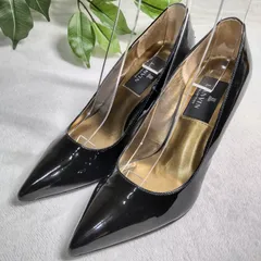 【良品】LANVIN COLLECTION/エナメル/ポインテッドトゥ/ハイヒール/ブラック/黒/22.0cm