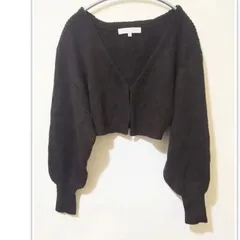 【MERCURYDUO】 マーキュリーデュオ  トップス　ニット　フロントVネック　ショート丈　長袖　サイズ　M カラー　ブラウン系