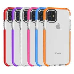 iPhone 11ProMax ケース カバー 背面タイプ TPU ソフト 耐衝撃 フレームカラー 縁 フチ 背面クリア シンプル おしゃれ かわいい