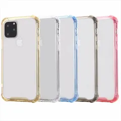 iPhone 13Pro ケース カバー 背面タイプ クリア 透明 カラー TPU+PC素材 衝撃吸収 耐衝撃 四隅補強 シンプル おしゃれ