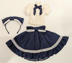 ビスクドール用セーラードレス 48cm前後の人形用 3ピース ジュモー