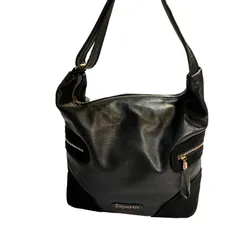  Repetto レペット ショルダー バッグ ブラック シンプル ワンショルダー レザー レディース【ZK40】