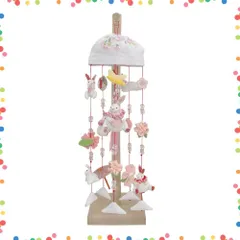 【在庫処分】かわいい ひなつるし ミニうさぎっ子 コンパクト 春日桜雪 傘福 高さ44cm 天然木製台付 桃の節句 ちりめん 雛人形 吊るし雛 ひな人形 吊るし飾り おひなさま 三月つるし飾り ひな祭り つるし雛 初節句 OKBABY