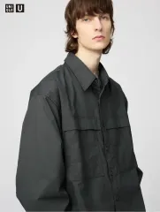 UNIQLO U ユーティリティ オーバーサイズ シャツ ダークグレー 新品