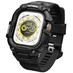 バンド 49mm ケース バンド 一体型 ウォッチ TPU/TPE アップル 耐衝撃 Watch 滑り止め 耐久性 Apple 落下防止 コンパチブル (49mm ULTIMAL ブラック・ブラック)