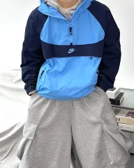 NIKE ナイキ スカイブルー バイカラー ウィンドブレーカー Anorak（アノラック） XL