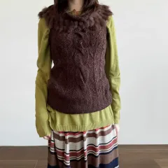 ファー ニット ベスト