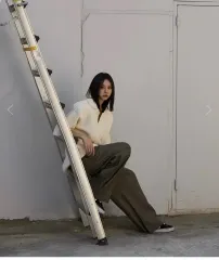 新品) ランガー WHO フリー カラー オーバーサイズフィット ニット アイボリー