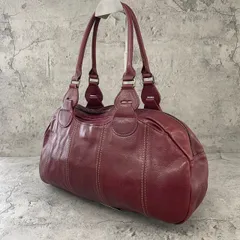 美品　アニエスベー　ボストンバッグ　トート　レザー　赤茶　ボルドー　本革　y2k 00s